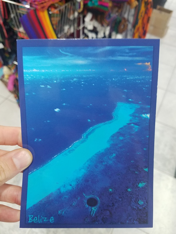 blue hole belize postcard 1