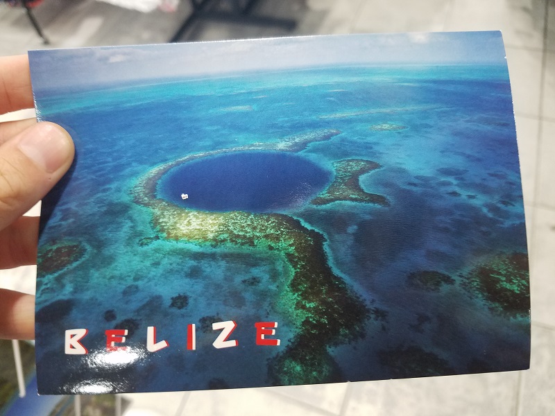 blue hole belize postcard 2