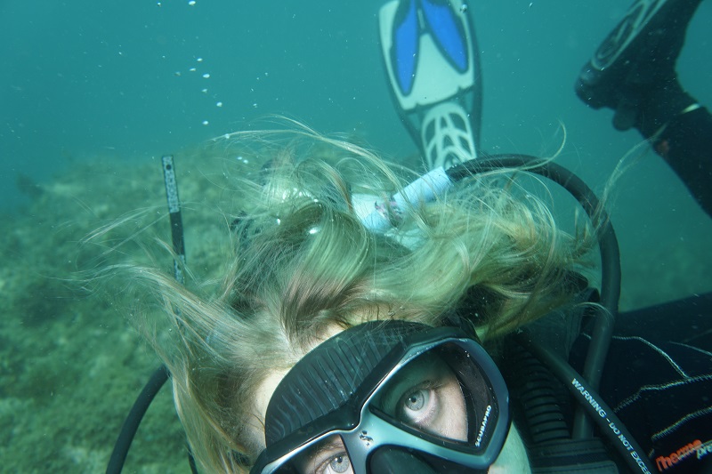 san carlos diving underwater selfie