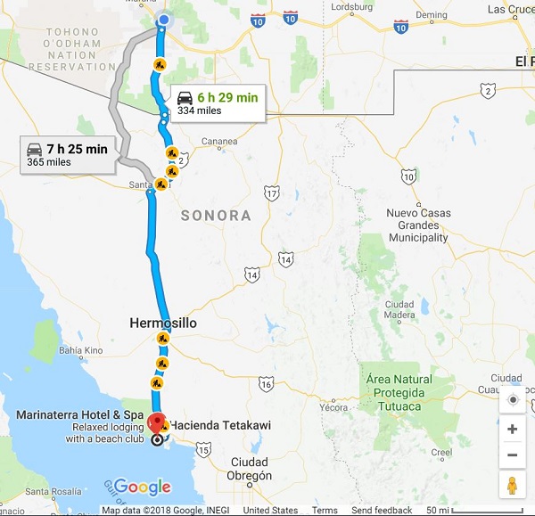 Tucson san carlos map